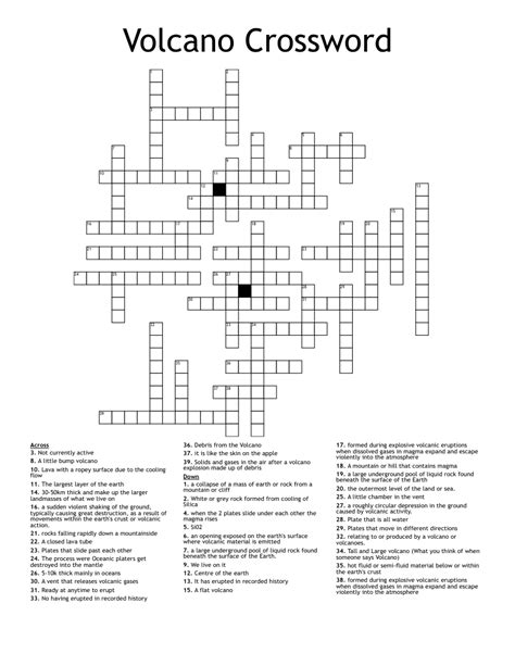 southern european volcano crossword.